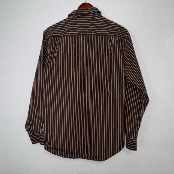 Men' Banana Republic Brown Striped Button Down Shirt - Picture 7 of 7